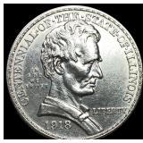 1918 Silver Half Dollar Illinois Centennial CLOSEL