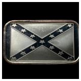 1 oz .999 Fine Silver Bar with a Confederate flag