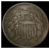 1864 Bronze Two-Cent Piece LIGHTLY CIRCULATED