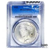 1922 Silver Peace Dollar PCGS MS64