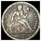 1877-CC Silver Seated Liberty Dime NICELY CIRCULAT