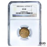 1858 Flying Eagle Cent NGC XF40 Small Letters