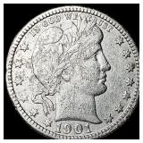 1901 Silver Barber Quarter LIGHTLY CIRCULATED
