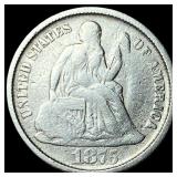 1875-CC Silver Seated Liberty Dime LIGHTLY  CIRCU
