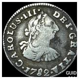 1782/1 PR Bolivia Charles III Silver 1/2 Real