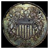 1864 Bronze Two-Cent Piece CHOICE AU