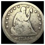 1853-S Silver Seated Liberty Quarter NICELY CIRCUL