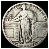 1917-S Silver Standing Liberty Quarter LIGHTLY CIR