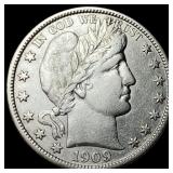 1909 Barber Half Dollar CLOSELY UNCIRCULATED