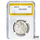 1941-S Walking Liberty Half Dollar PGA MS64