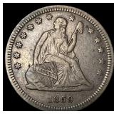 1859 Silver Seated Liberty Quarter NEARLY  UNCIRC