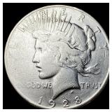 1928-S Silver Peace Dollar LIGHTLY CIRCULATED