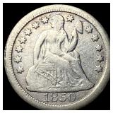 1850-O Silver Seated Liberty Dime LIGHTLY CIRCULAT