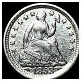 1853 Arrows Seated Liberty Half Dime UNCIRCULATED