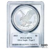 2021 Silver Eagle PCGS MS70 Type 2