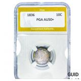 1836 Capped Bust Dime PGA AU50+