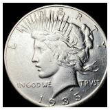 1935-S Silver Peace Dollar CHOICE AU