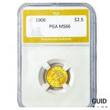 1906 $2.50 Gold Quarter Eagle PGA MS66
