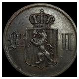 1889 Norway Bronze 2 Ore