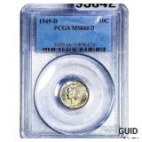 1945-D Mercury Silver Dime PCGS MS66 FB