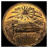 1951 Mo Mexico Bronze 20 Centavos