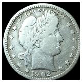 1902-O Barber Silver Quarter NEARLY  UNCIRCULATED