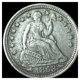 1853 Arrows Seated Liberty Half Dime NEARLY  UNCI