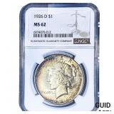 1926-D Silver Peace Dollar NGC MS62
