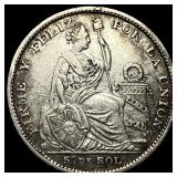 1891 TF Peru Silver 1/5 Sol
