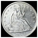 1858 Seated Liberty Half Dollar CLOSELY UNCIRCULAT