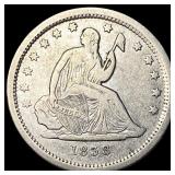 1838 Silver Seated Liberty Quarter NEARLY  UNCIRC