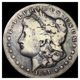 1891-CC Silver Morgan Dollar LIGHTLY CIRCULATED