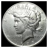 1928 Silver Peace Dollar NEARLY UNCIRCULATED