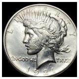 1921 Silver Peace Dollar CHOICE AU