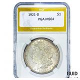 1921-D Morgan Silver Dollar PGA MS64