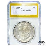 1884-O Morgan Silver Dollar PGA MS64