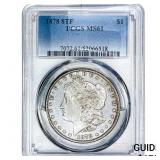 1878 8TF Morgan Silver Dollar PCGS MS61
