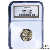 1957 Jefferson Nickel NGC PF68 Cameo
