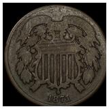 1871 Two-Cent Piece NICELY CIRCULATED