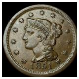 1851 Braided Hair Large Cent CHOICE AU