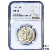 1947 Walking Liberty Half Dollar NGC MS64
