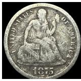1875-CC Silver Seated Liberty Dime NICELY CIRCULAT