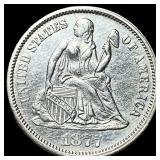 1877 Seated Liberty Dime CHOICE AU