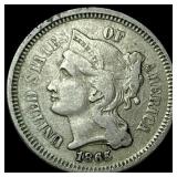 1865 Nickel Three-Cent Piece LIGHTLY  CIRCULATED