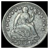 1854 Arrows Seated Liberty Half Dime NEARLY  UNCI