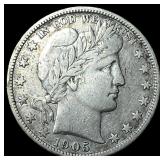 1905-S Silver Barber Half Dollar NEARLY  UNCIRCUL
