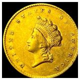 1855 Gold $1 Indian Princess Head Type 2 CHOICE AU