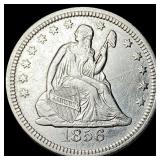 1856 Silver Quarter Dollar (Seated Liberty) CLOSEL
