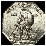 1925 Silver Norse-American Centennial Medal GEM BU