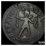 1855 Mexico Chihuahua Copper 1/4 Real